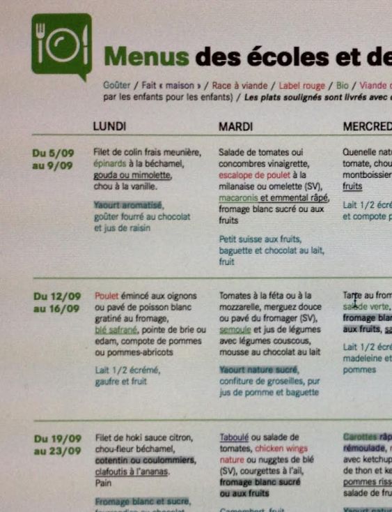 menu